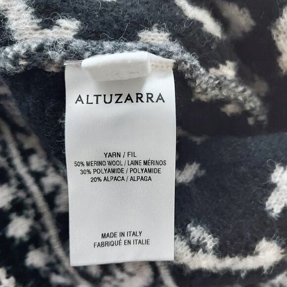 Altuzarra Wool Blend Cream w/Black Leopard Print Sweater Size L - Picture 11 of 12